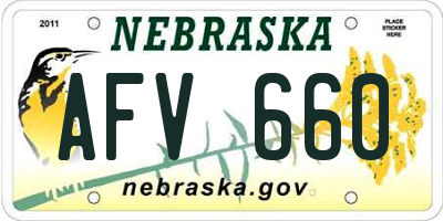 NE license plate AFV660