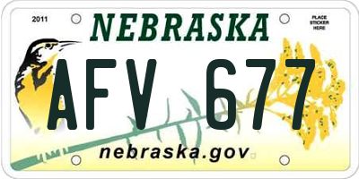 NE license plate AFV677