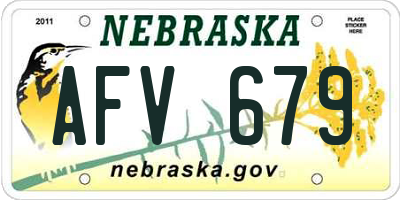 NE license plate AFV679