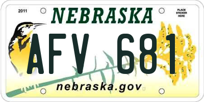 NE license plate AFV681