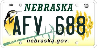 NE license plate AFV688