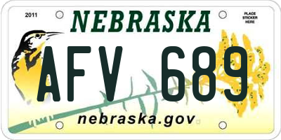NE license plate AFV689