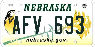 NE license plate AFV693