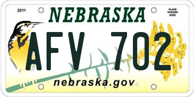 NE license plate AFV702