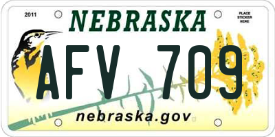 NE license plate AFV709