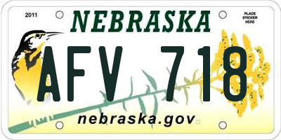 NE license plate AFV718
