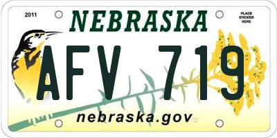 NE license plate AFV719