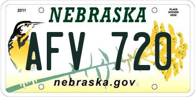 NE license plate AFV720