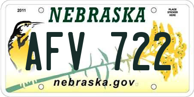 NE license plate AFV722