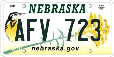 NE license plate AFV723