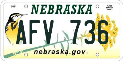 NE license plate AFV736