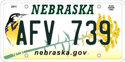 NE license plate AFV739