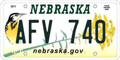 NE license plate AFV740