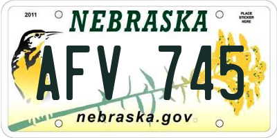 NE license plate AFV745