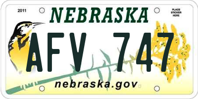 NE license plate AFV747