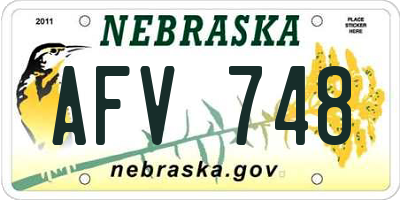 NE license plate AFV748