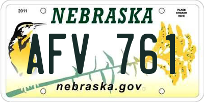 NE license plate AFV761