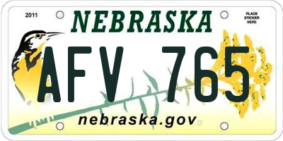 NE license plate AFV765