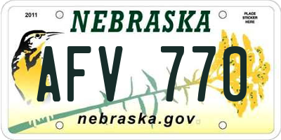 NE license plate AFV770