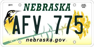 NE license plate AFV775
