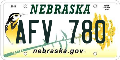 NE license plate AFV780