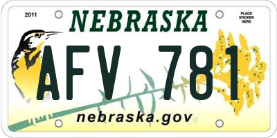 NE license plate AFV781