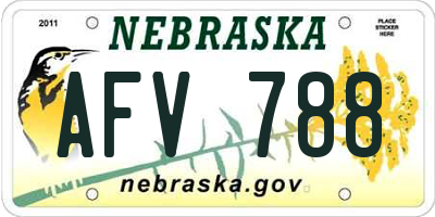 NE license plate AFV788