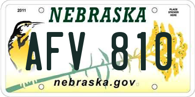 NE license plate AFV810