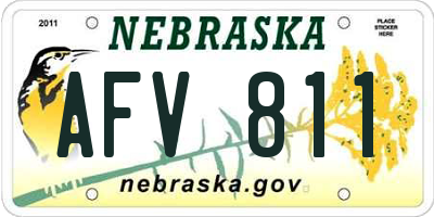 NE license plate AFV811