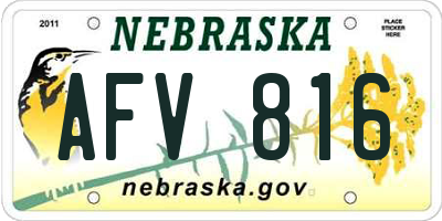 NE license plate AFV816