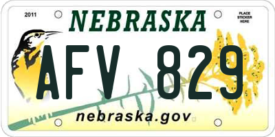 NE license plate AFV829