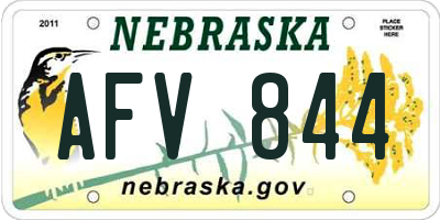 NE license plate AFV844