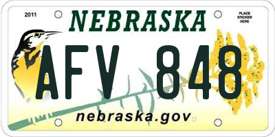 NE license plate AFV848