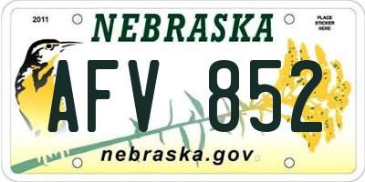 NE license plate AFV852