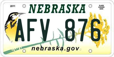 NE license plate AFV876