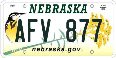 NE license plate AFV877