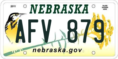 NE license plate AFV879