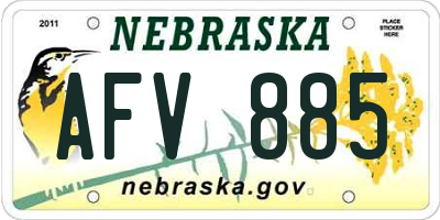 NE license plate AFV885
