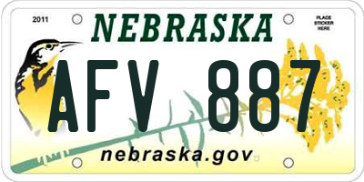 NE license plate AFV887