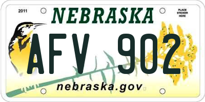 NE license plate AFV902