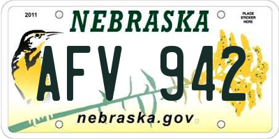 NE license plate AFV942