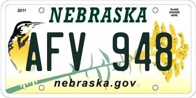 NE license plate AFV948