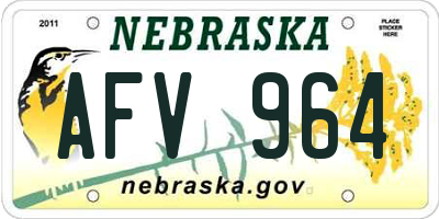 NE license plate AFV964