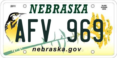 NE license plate AFV969