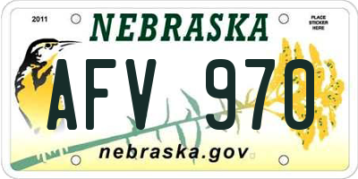 NE license plate AFV970