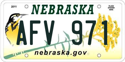 NE license plate AFV971