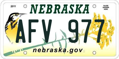 NE license plate AFV977