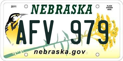 NE license plate AFV979