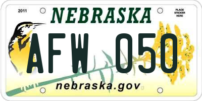 NE license plate AFW050