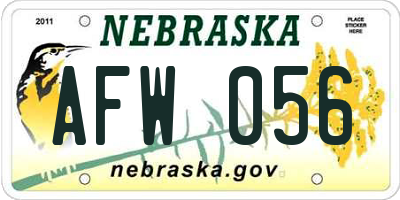NE license plate AFW056